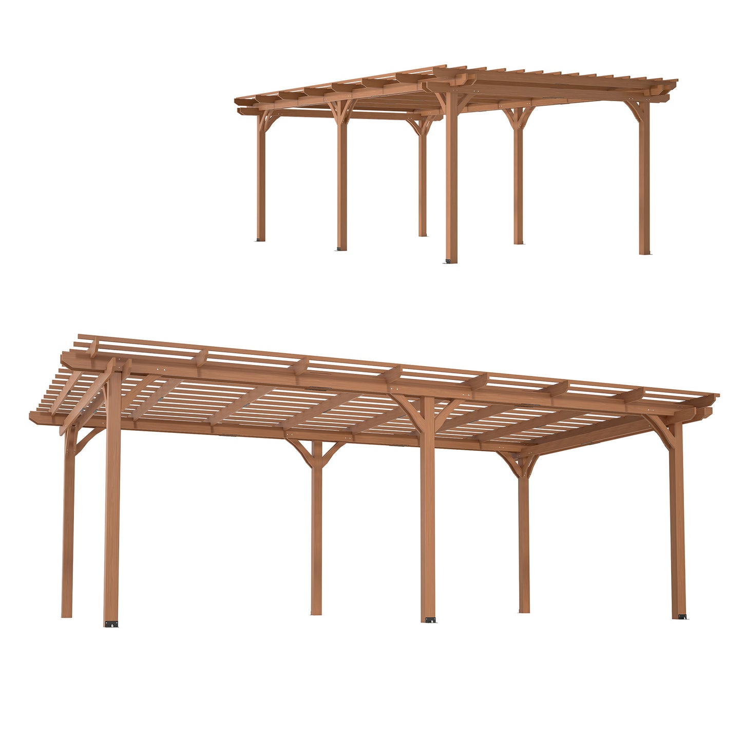 Outdoor Wood Pergola – Heavy-Duty Backyard Shade Structure