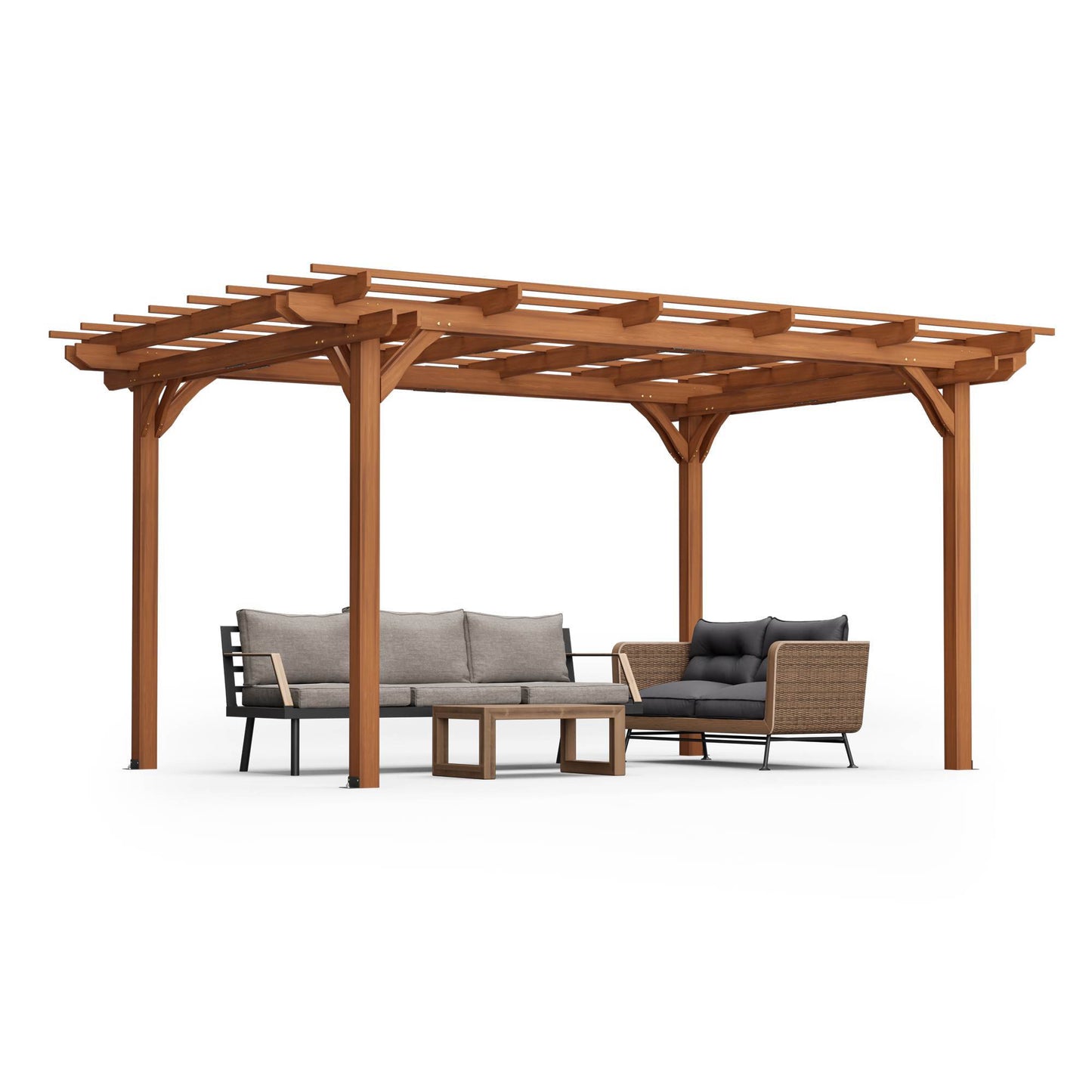 Outdoor Wood Pergola – Heavy-Duty Backyard Shade Structure