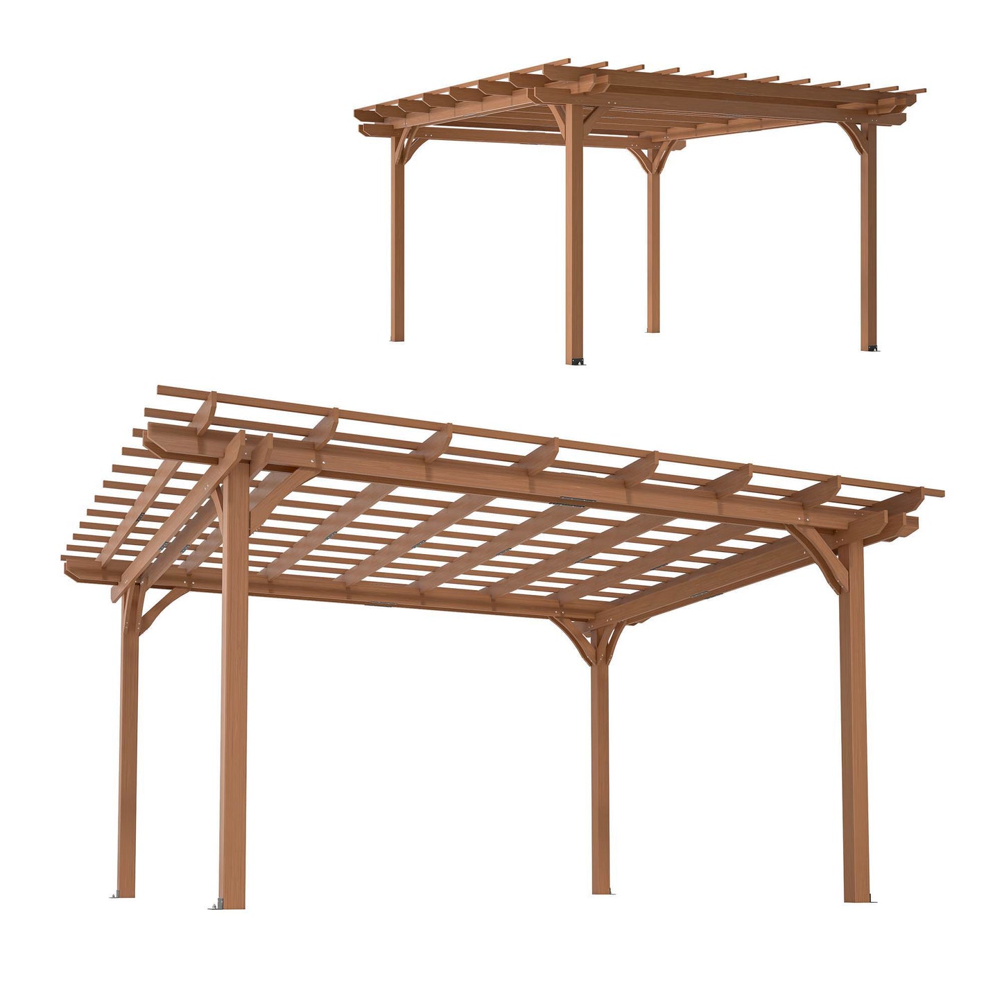 Outdoor Wood Pergola – Heavy-Duty Backyard Shade Structure