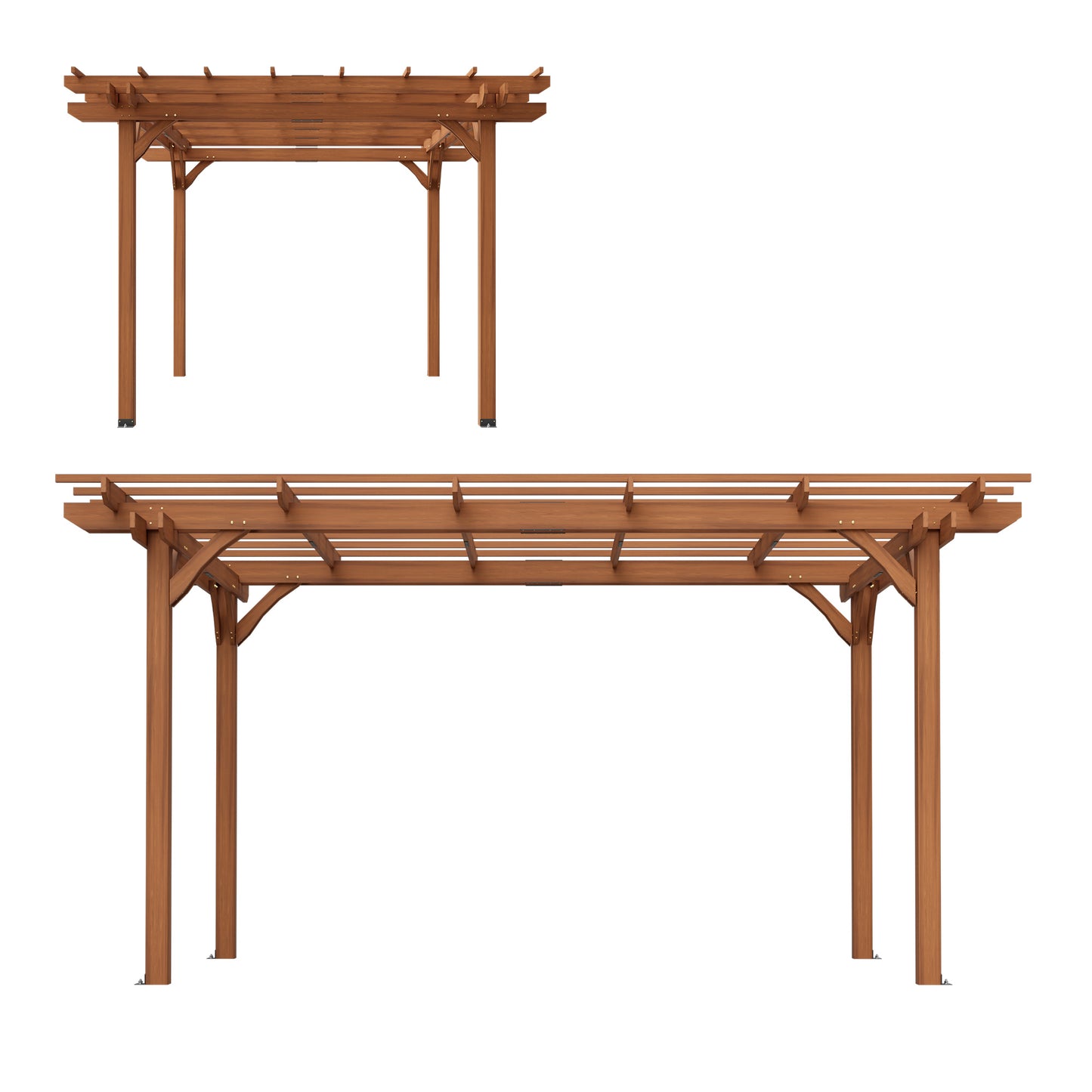 Outdoor Wood Pergola – Heavy-Duty Backyard Shade Structure